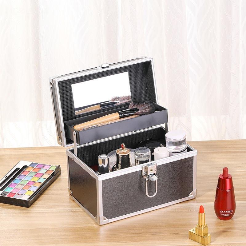 Косметический чемодан, портативный ящик для хранения косметики большой емкости, многослойный ящик для инструментов для татуировки, вышивки ногтей