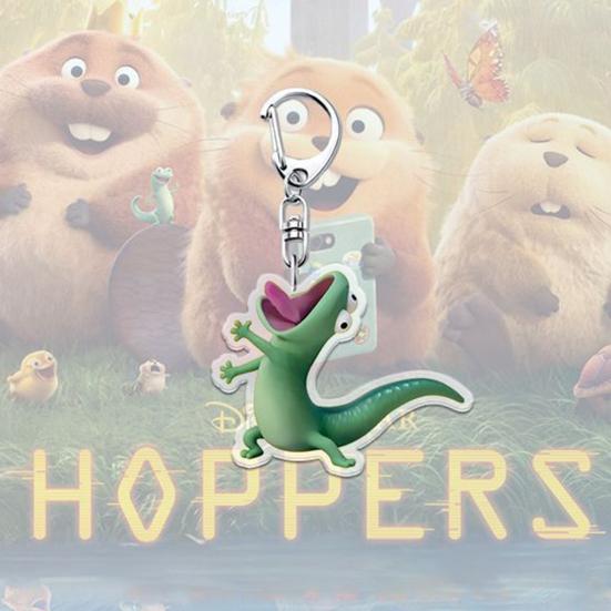 1/6Pcs Keychain Transparent Acrylic Finish Lightweight Keychain Cartoon Beaver Design Expressive Character Key Holder Bags Phone