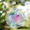 3D Rotating Crystal Apple Wind Chime - Colorful Hanging Ornament for Garden, Window & Patio Decor