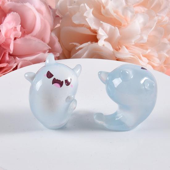 6 шт. светящихся мини-фигурок привидений из смолы, светящиеся украшения на Хэллоуин, маленькая миниатюрная статуэтка привидения для уличной вечеринки в стиле ландшафтного дизайна дома