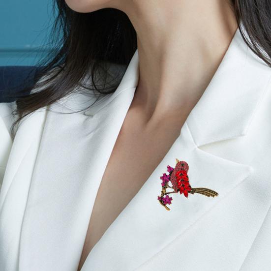 Брошь в форме птицы, сверкающие искусственные кристаллы, сороки, булавка на лацкан, ретро, благородная птица, шарф, брошь, свадебные украшения, подарок