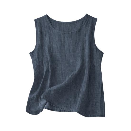 Женские Топы С Круглым Вырезом Без Рукавов Свободного Кроя Пуловеры Летние Весенние Повседневные Базовые Для Многослойности Футболки Для Ежедневной Носки