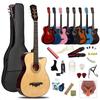 HZDMJ Набор для начинающих акустической гитары из 18 предметов, 38 дюймов, Набор для практики для начинающих для студентов, детей и взрослых, Акустика для начинающих и