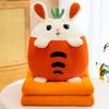Cartoon Super Soft Fruit Plush Pillow Blanket Cute Rabbit For Kids Adults And