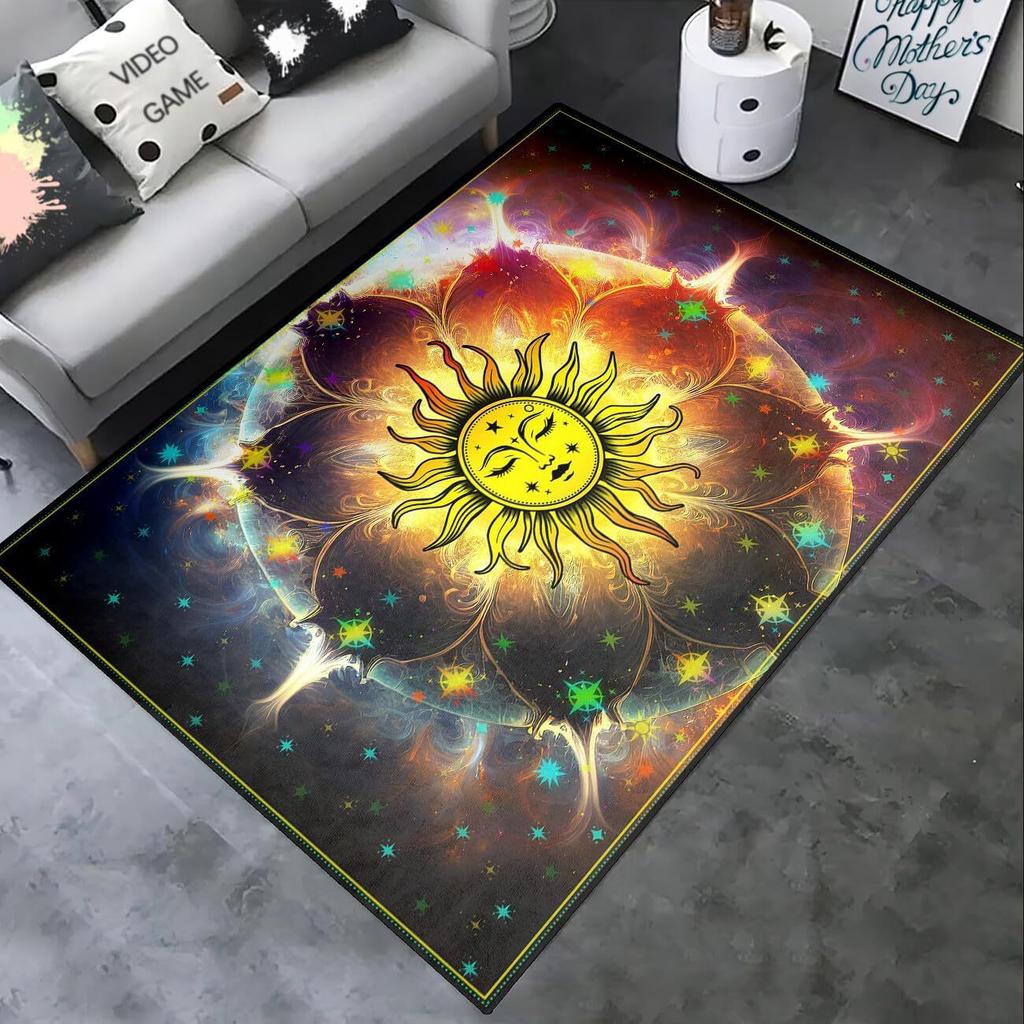 Богемное солнце, луна, звездное небо, небесные тела, ковры, гостиная, спальня и украшение дома