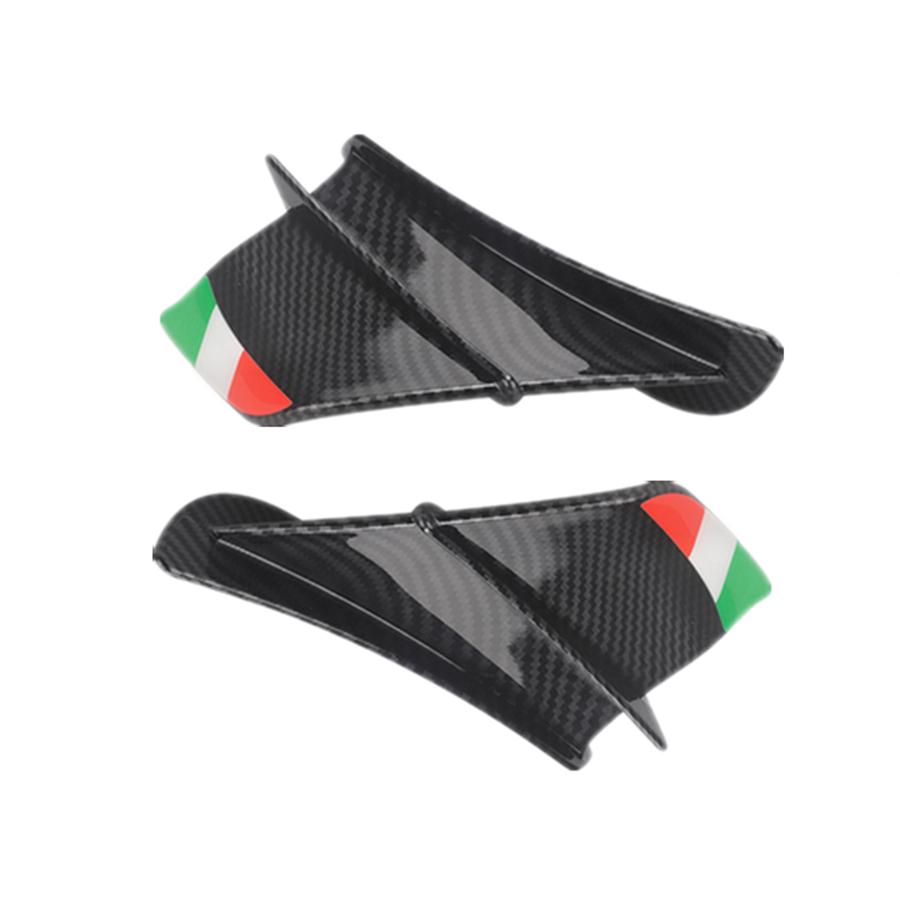 Black Carbon Fiber Style Motorcycle Pages Winglet Wing Spoiler Air Deflector 2x