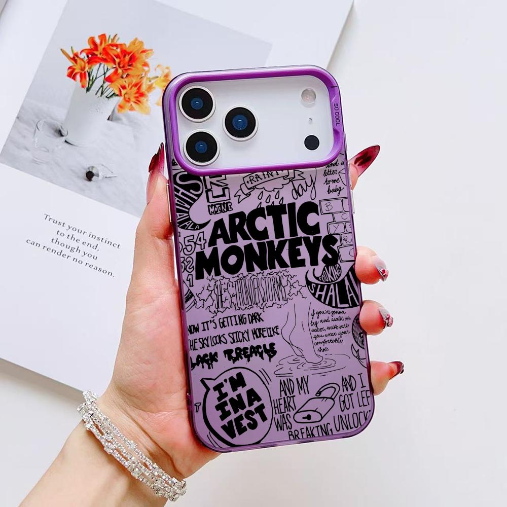 Чехол для телефона Band A-Arctic Monkeys Для iPhone 17 16 15 14 13 12 11 Pro Max Air Матовый Лазерный Аврора Ударопрочный Funda