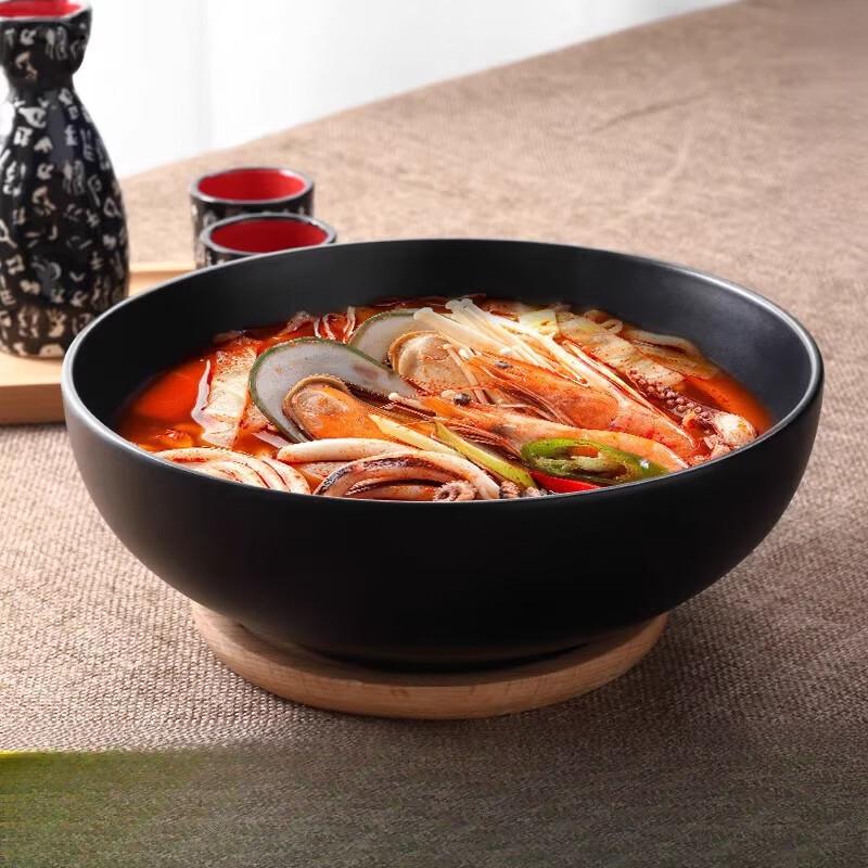 Japanese Style Black Frosted Melamine Ramen Bowl