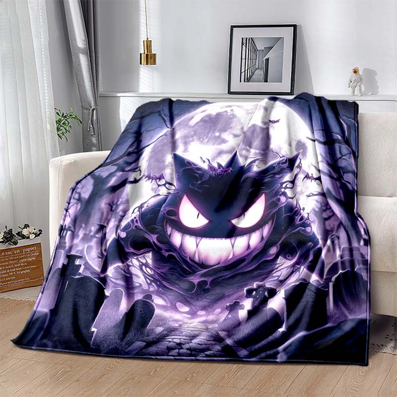 P-Pokemon G-Gengar Print Blanket Warm Soft Comfortable Home Travel Blanket Sofa Bedding Camping RV Blanket Luxury Gift Potdemiel