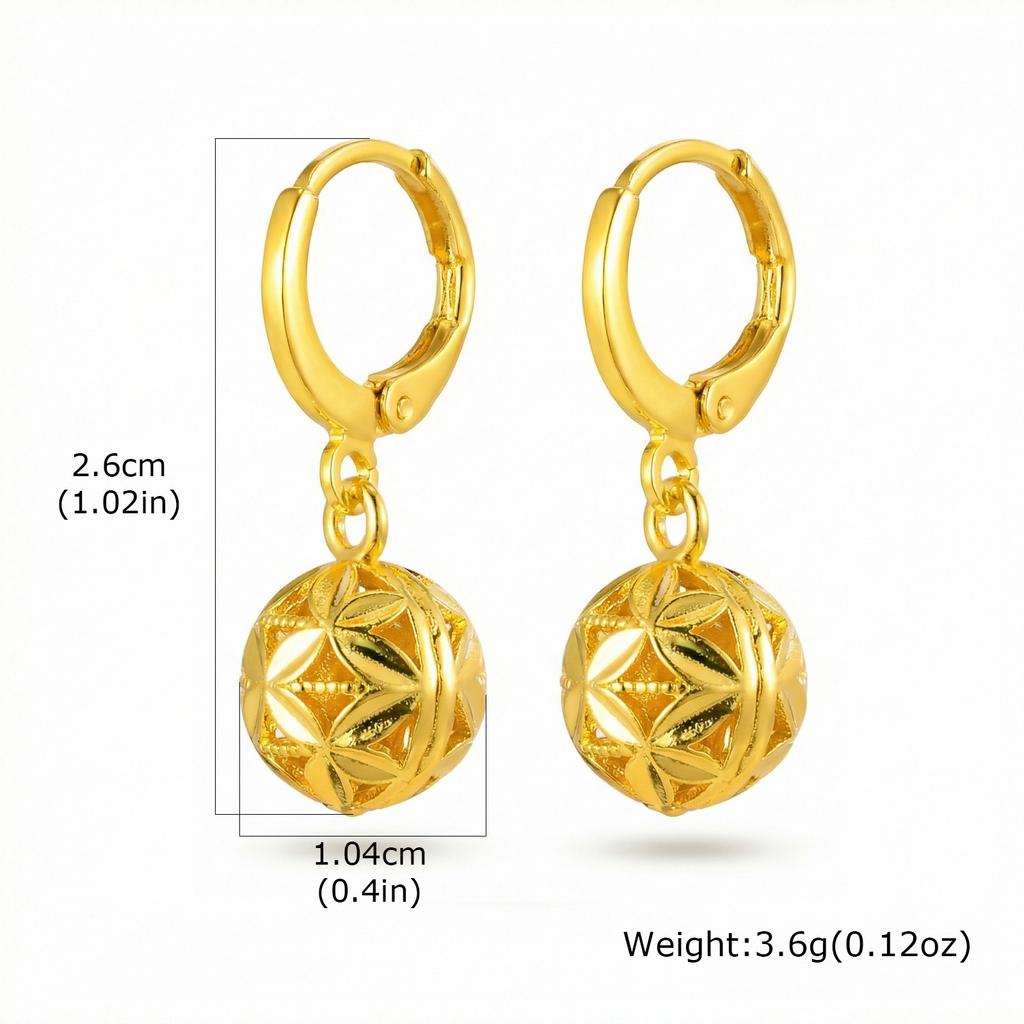 Hollowed-Out Ball Beaded Dangle Earrings, Fashion Exquisite Charms Elegant Popular Jewelry