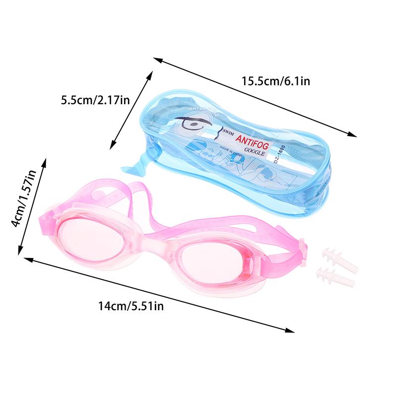 Pc Swimming Goggles Kids Children Swimming Pool Diving Swim Water Sports Glasses Waterproof Anti Fog With Earplug With Pvc Bag