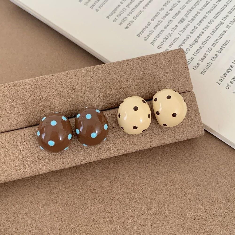 Colorful Polka Dot Hoop Earrings Trendy Geometric Earrings C-Shaped Enamel Earrings Wedding