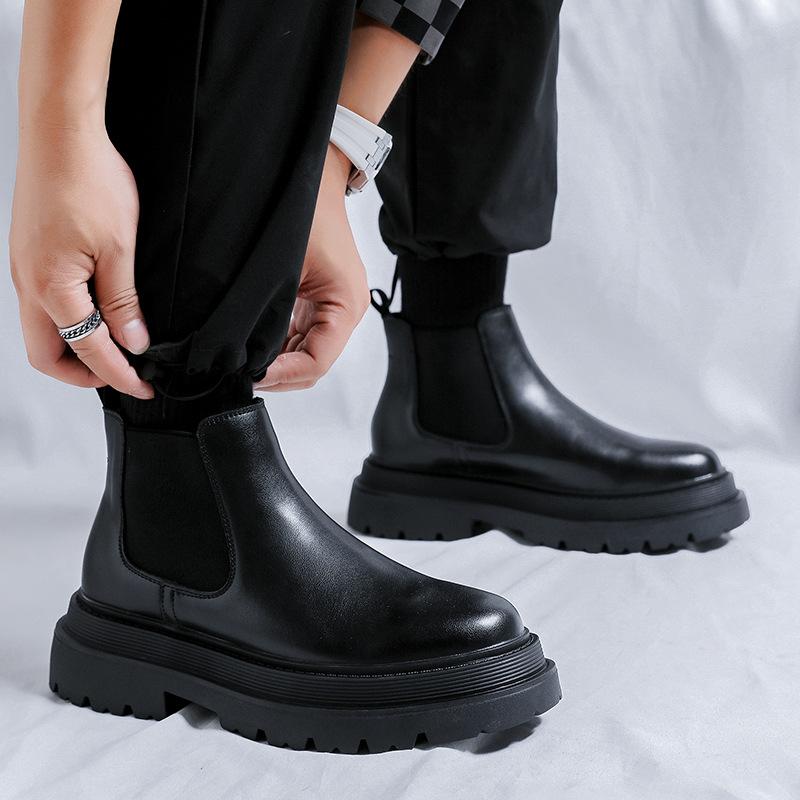 Ботинки челси мужские на платформе с завышенной талией, ботинки Martin, ботинки премиум-класса в британском стиле 56731-R