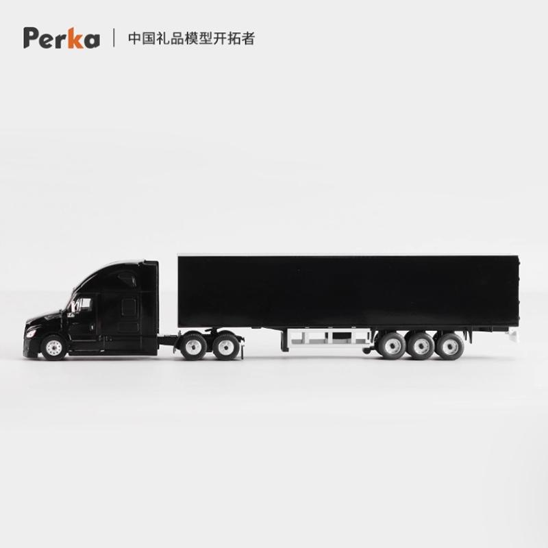 Perka Diecast 1:Масштаб 1:64 Контейнеровоз Freightliner Автомобиль экспресс-доставки Модель-симуляция из сплава Коллекция Сувениры Подарки