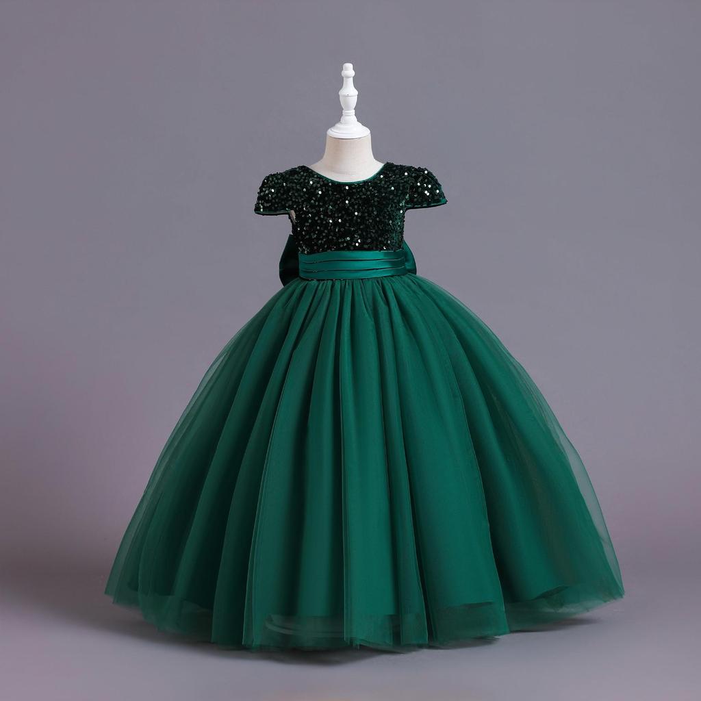 Девичье вечернее платье принцессы с пайетками 2025