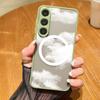 Тонкий матовый магнитный чехол с облачным принтом для Samsung Galaxy S24 FE S23 Ultra S22 A15 A55 A54 A35 A34 для Magsafe, противоударный защитный чехол для объектива телефона