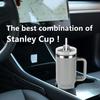 Stanley Replacement Straws for 40oz and 30oz Tumblers, 10 Reusable Long Clear Plastic Straws & 2 Cleaning Brushes, Compatible with Stanley Cups and St