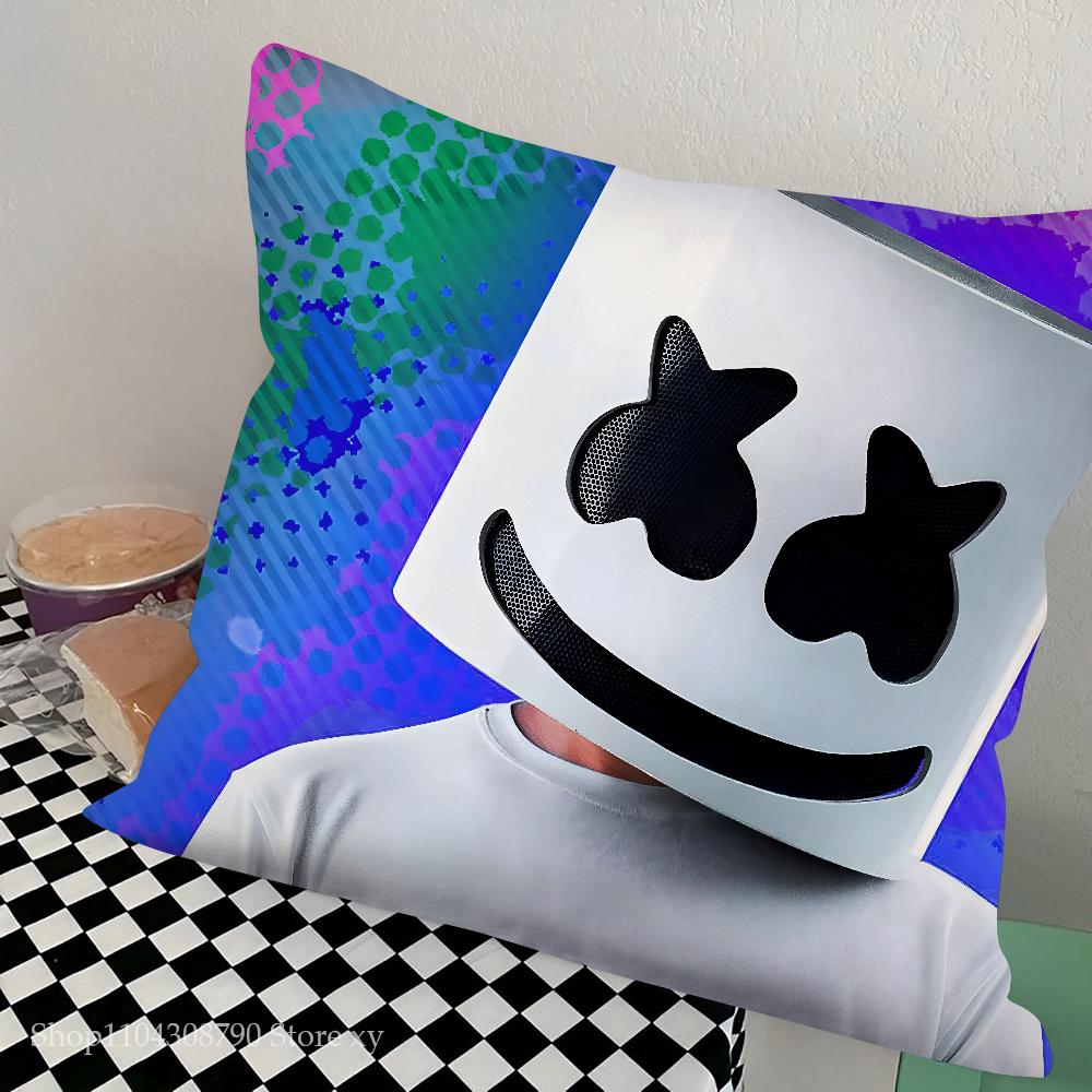 Наволочка для подушки DJ M-Marshmello Квадратная подушка Спальня Диван Подушка для отдыха и комфорта Автомобиль Гостиная Домашний декор