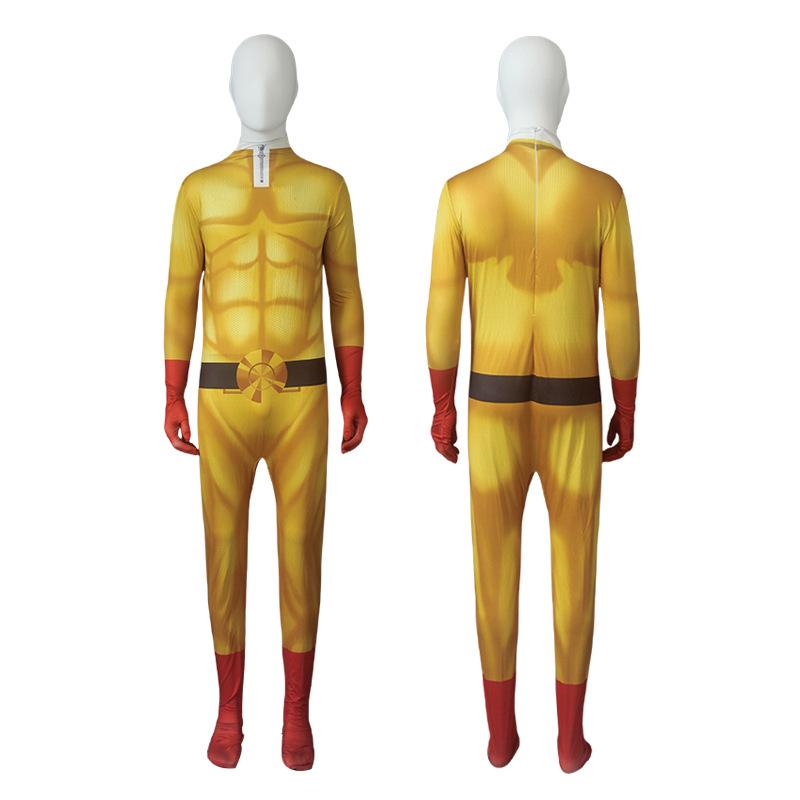 One Punch Man Japanese Anime Costume for Kids cosplay Clothes, tight-fitting performance costumes, one-hit, male, Mr. Qiyu