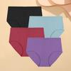 4 ШТ./КОМПЛ. Хлопковое полосатое женское нижнее белье, сексуальные трусики с высокой посадкой, однотонные мягкие брифы, женское дышащее эластичное нижнее белье