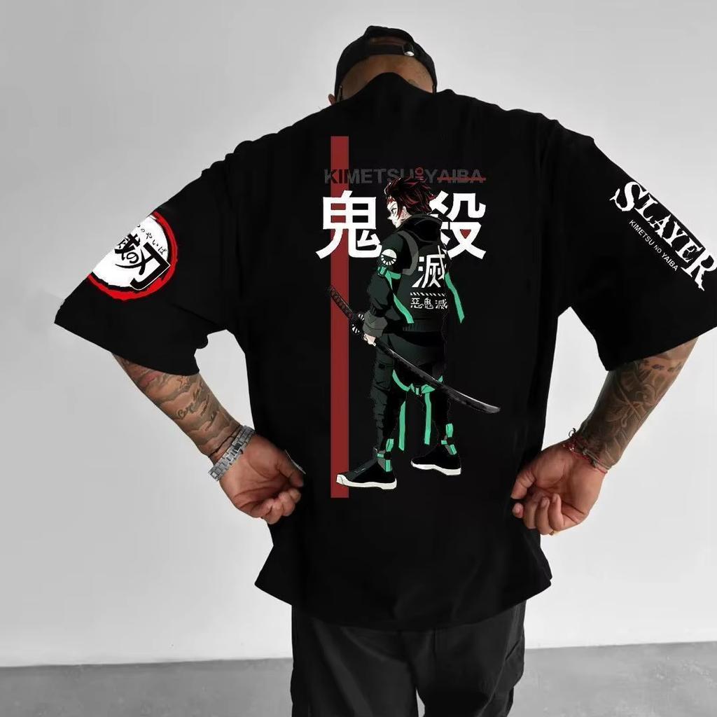 2026 Summer New Demon Slayer Anime Print High End Men's Sports Short Sleeve Fashion Women And Men T-shirt