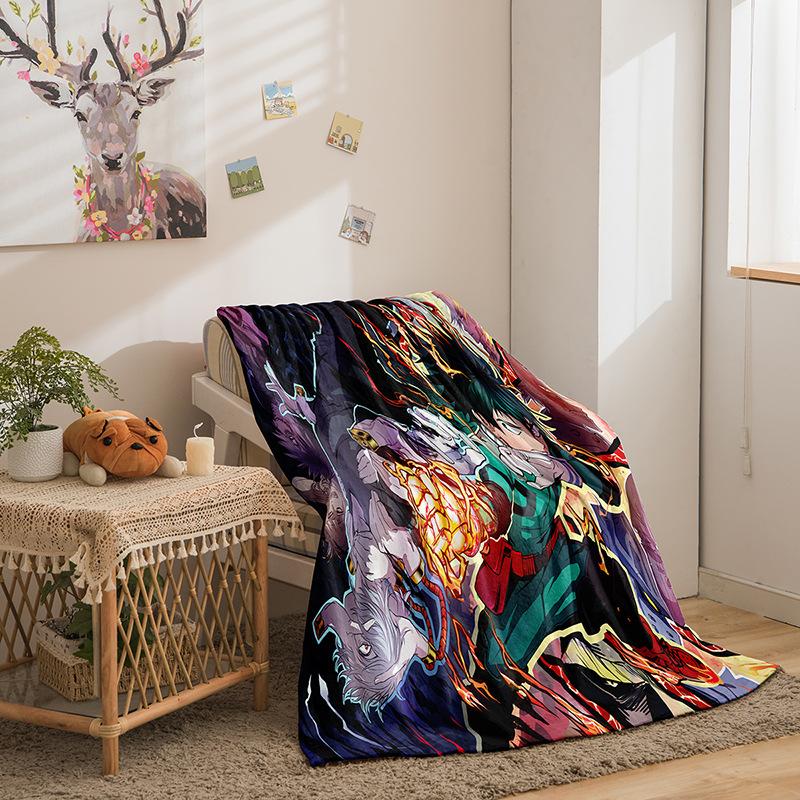 Мультяшная серия Геройская академия Двустороннее фланелевое одеяло с 3D цифровой печатью