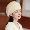 Rabbit Fur Hat Women's New Autumn Winter Wool Knitted Warm Cold Hat Fashion Trend Hat