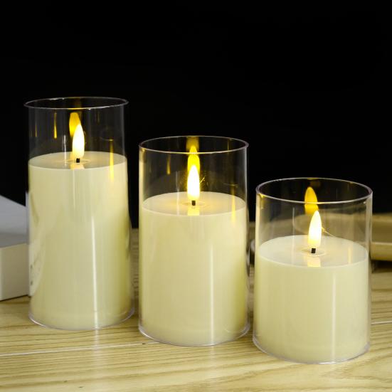 Светодиодная лампа-свеча, реалистично выглядящая, беспламенная, на батарейках, мерцающая поддельная свеча, украшение для вечеринки