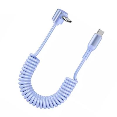 Спиральный кабель USB C — USB C для передачи данных, удлиняющийся до 150 см, быстрая зарядка PD 100 Вт для телефона, планшета