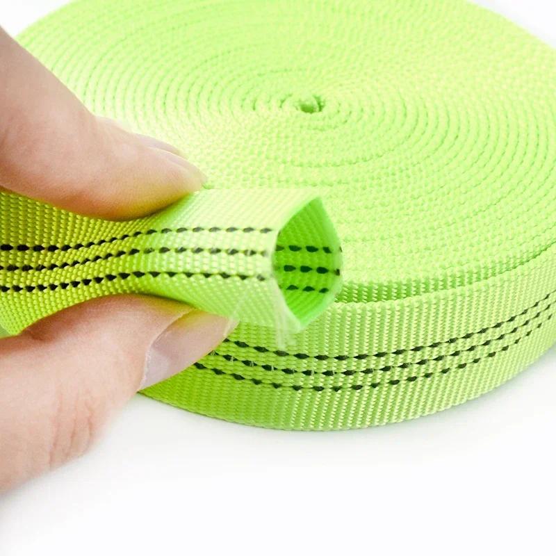 10/20/40M Meetee 25mm Nylon Tubular Webbing Tapes Double-layer Reflective Band for Sewing Bag Strap Dog Leash Accessories