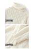 Women's Pure Cashmere High Neck Crochet Knit Sweater