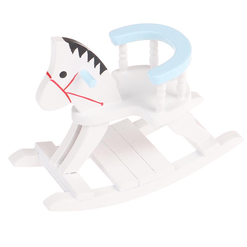 1:12 Миниатюрный кукольный домик Деревянное кресло-качалка Лошадка Мебель для детской комнаты