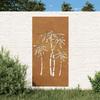 VidaXL Garden Wall Decoration 105x55 Cm Corten Steel Palm Tree Design 824485