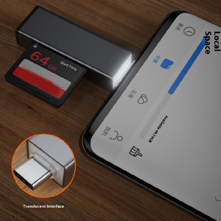 Многофункциональный алюминиевый кард-ридер для карт TF, USB Type A/C, двойной слот, не требует драйверов, для командировок, для обмена документами