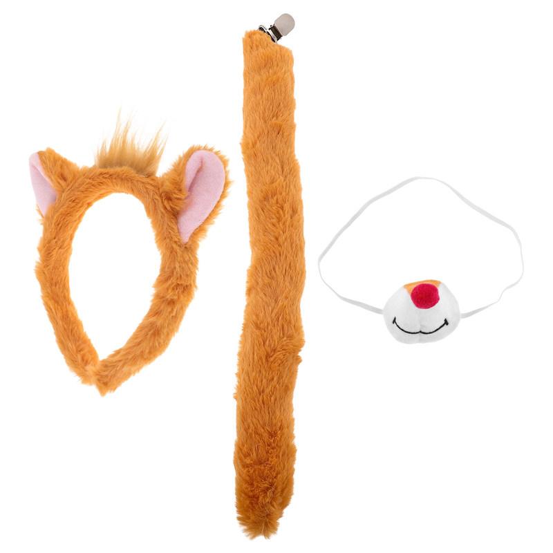 Chipmunk Plush Animal Ears Headband Tail Nose Set Halloween Party Cosplay Costume Dress Up Accessories