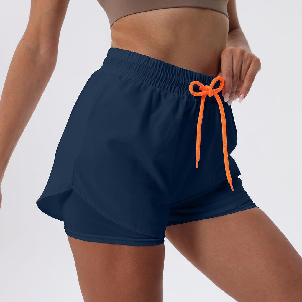 Women's Quick-Dry Summer Sports Yoga Hot Shorts - Breathable, Anti-Exposure, Two-in-One Fitness and Night Running Pants