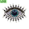 New Arrival Rhinestone Eye Brooches For Women Alloy Beauty Lucky Beads Weddings Party Pins Shirt Jewelry