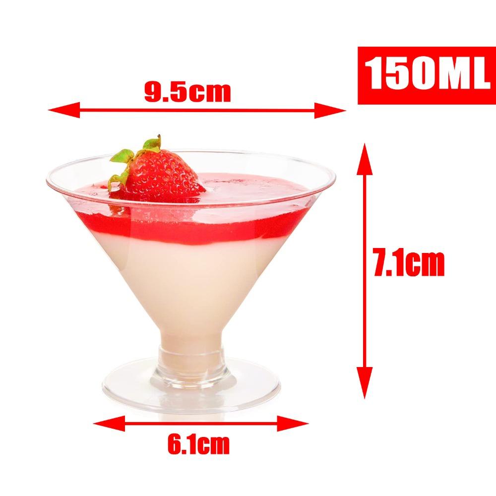 5PCS Disposable Glasses Clear Red Wine Goblet Mousse Cup For Outdoor Party Bar Wedding
