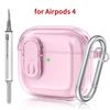 Для Airpods 4 прозрачный чехол с набором для чистки и замком-брелком безопасный мягкий защитный чехол из ТПУ для наушников Airpods 4