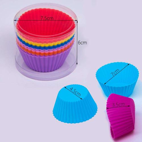 12 многоразовых силиконовых форм для выпечки, формочки для маффинов, случайные цвета