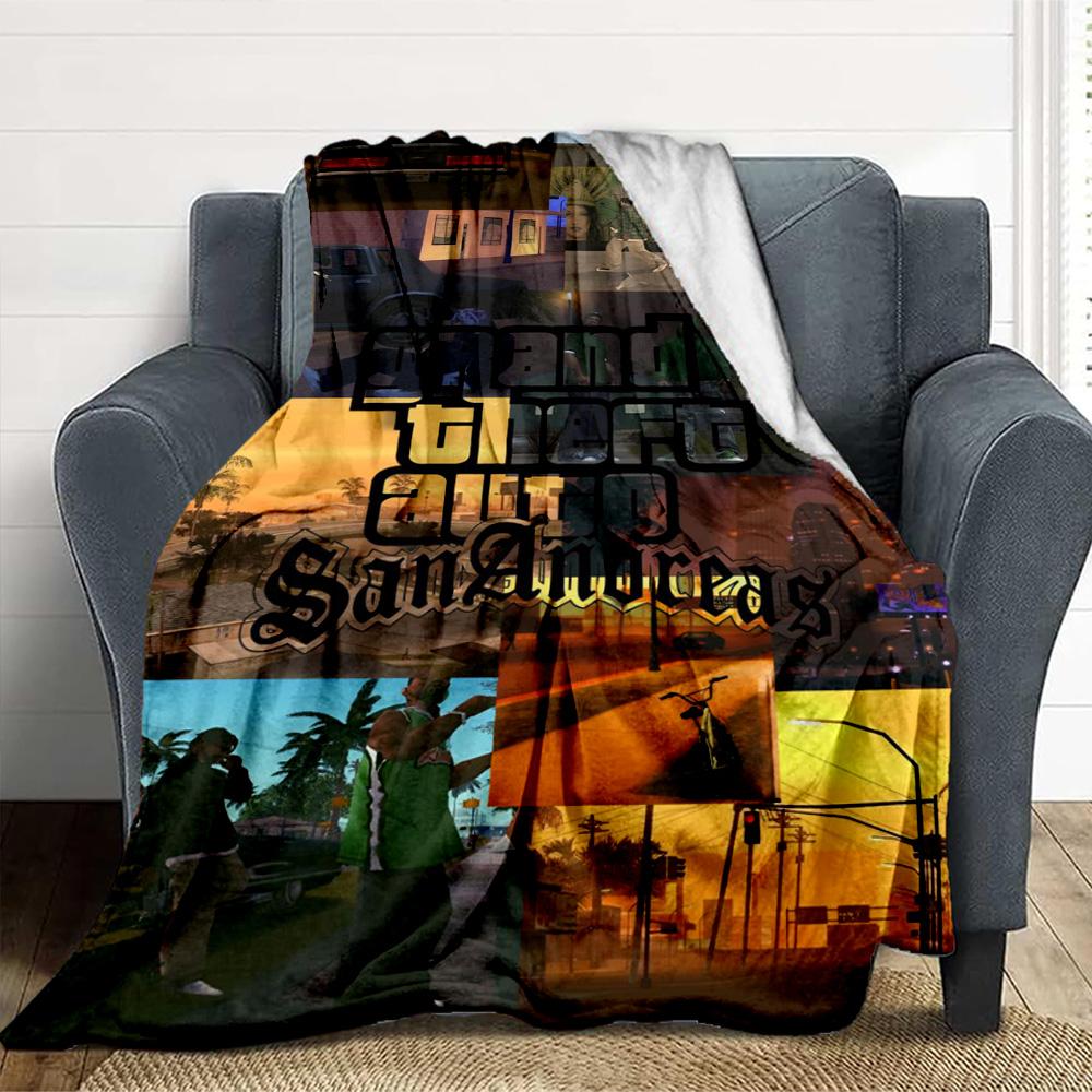 San Andreas Flannel Blanket Throw Blanket Soft Warm Sofa Bed Camping home Decor Unique Christmas Gift C9261904