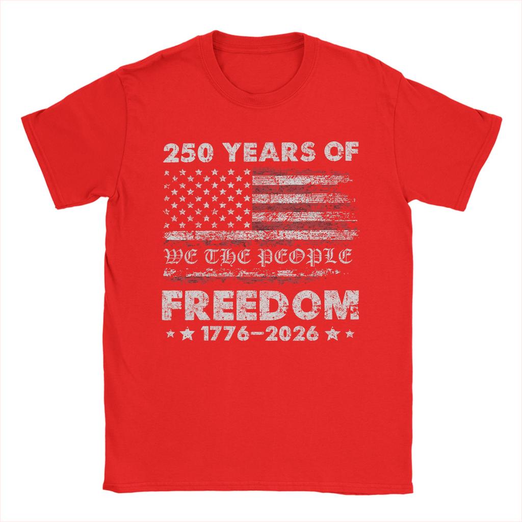 250 Years American Flag Anniversary USA 250th Birthda Cotton T Shirt For Unisex Summer Round Neck Tees Oversized Clothes