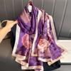 Women The Four Seasons Bandanna Popular Style 180X90CM Scarves Beach Sunscreen Luxury Silk Scarf  New Design Square Shawls