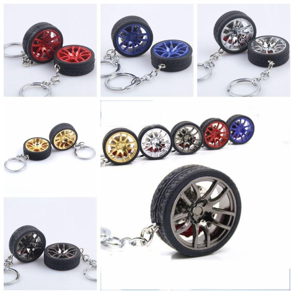 Цинк цинковый сплав обод колеса резиновый брелок для ключей шина имитация автомобильного колеса брелок забавные аксессуары для ключей