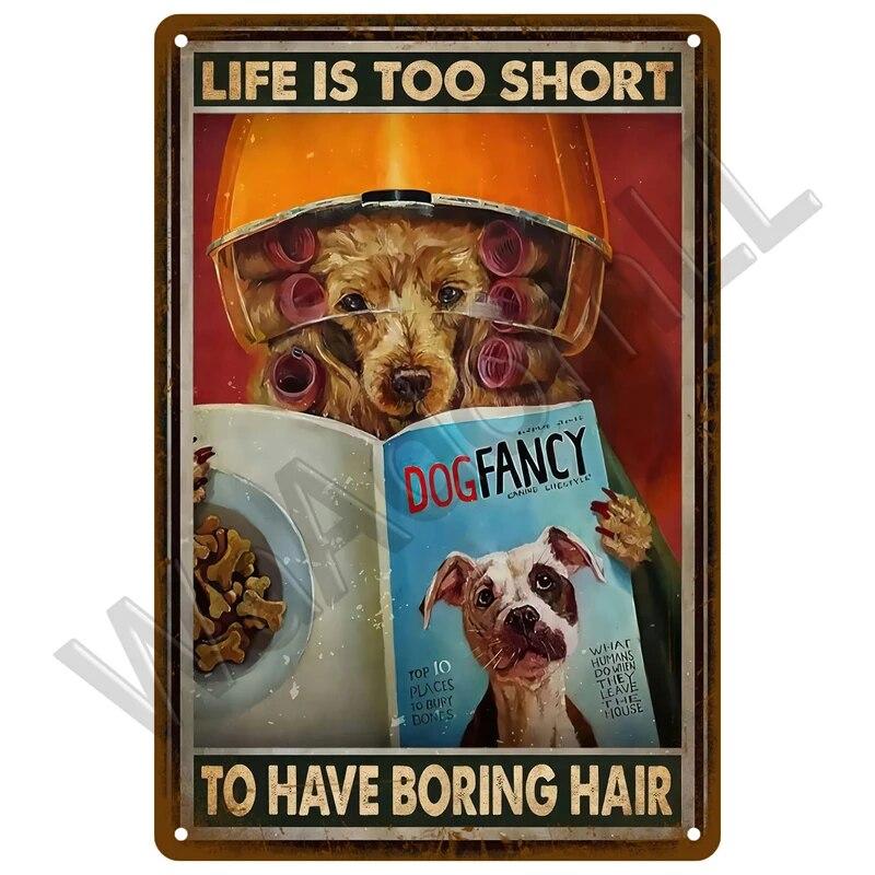 Металлический знак в стиле ретро, черный кот, постер, забавный оловянный знак с котом, винтажная табличка с изображением животного, домашний декор, настенное искусство, зоомагазин, садовая табличка для бара для собак