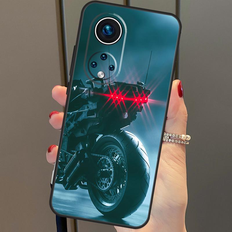 Неоновый мотоциклетный байкерский чехол для Huawei P40 Lite P20 P30 Pro Nova 9 Nova 5T P Smart 2019, чехол для Honor 50 8X 9X 10i