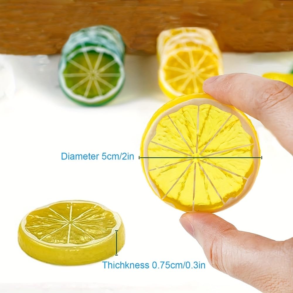30 pieces of artificial lemon slice Kitchen home decoration artificial fruit ornaments yellow