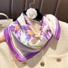 Silk Square Scarf Women 70*70cm Elegant Floral Print Foulard Shawls Wraps Neckerchief Lady Hairband Soft Satin Hijab Headbands