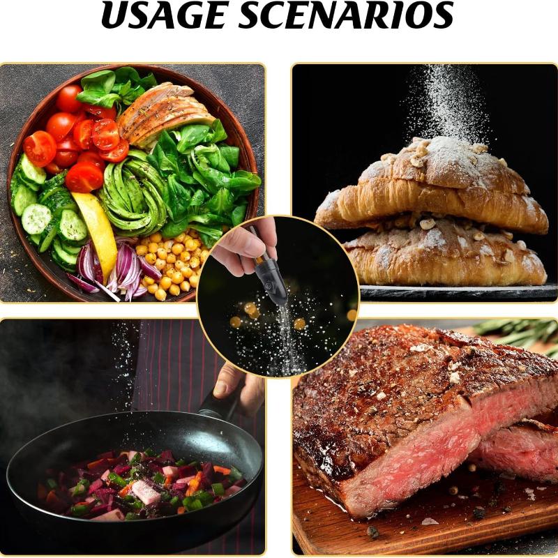 4 Pack Camping Spice Containers, Portable Spice Dispenser with Knob Switch Storage Bottle, Salt and Pepper Shakers Spice Storage for Outdoor Activitie