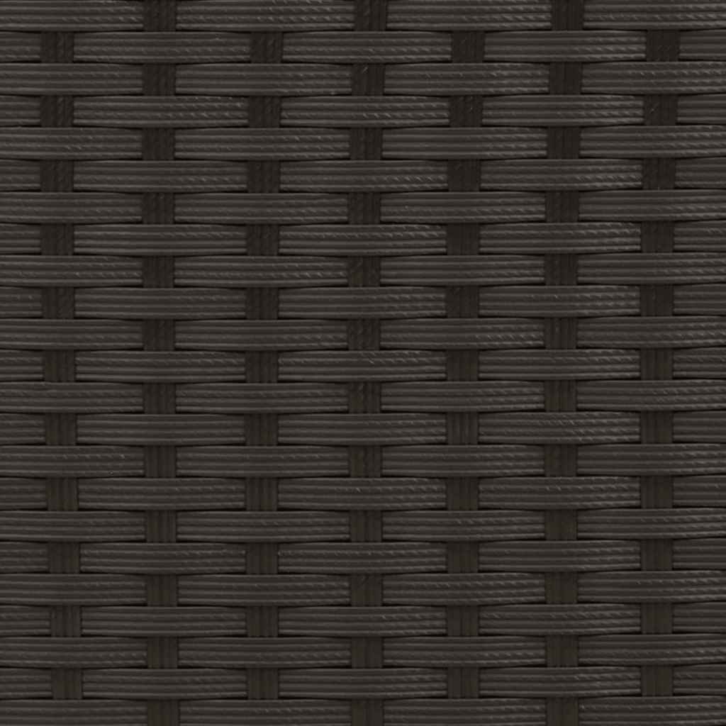 Sun Lounger with Canopy and Cushions Black Poly Rattan